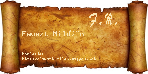 Fauszt Milán névjegykártya