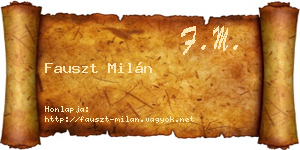 Fauszt Milán névjegykártya