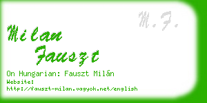 milan fauszt business card