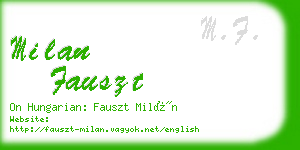 milan fauszt business card